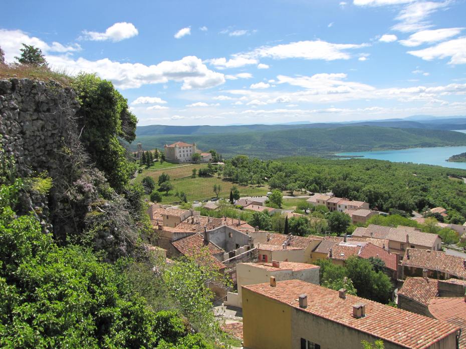 Aiguines with the Lac de Sainte Croix in the background